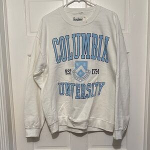 Hollister Columbia University White and Blue Crewneck Sweater